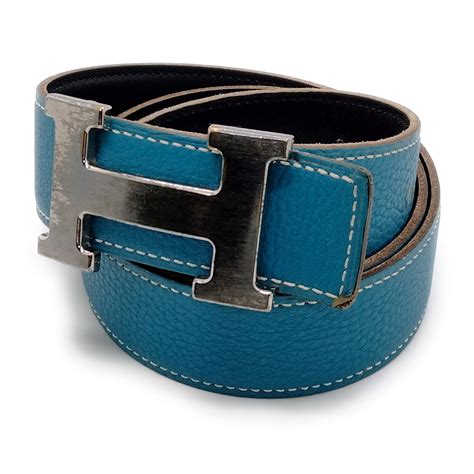 hermes belt blue leather